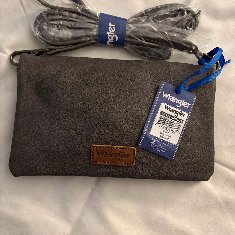 Wrangler Charcoal Leather Clutch